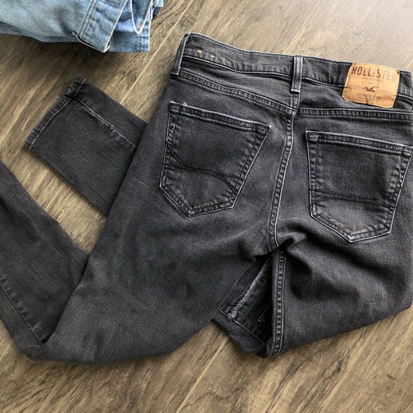 Dark Wash Patchwork Hollister Jeans - Picture 3 of 8